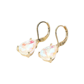 Teardrop Glass Stone Drop Dangle Earrings