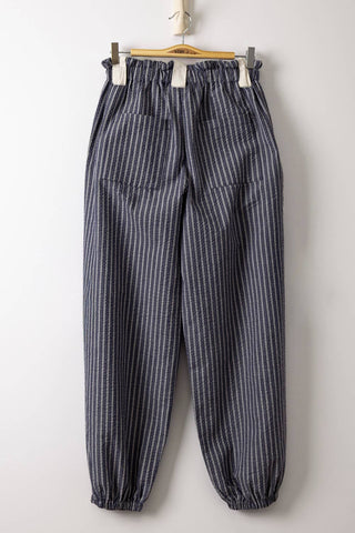 Bow Detail Stripe Textured Woven Pants