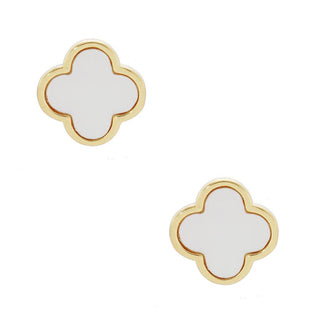 Gold Dipped Quatrefoil Stud Earrings