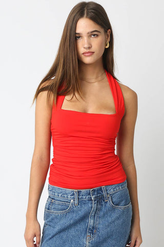 Camila Strapless Ruched Halter Top