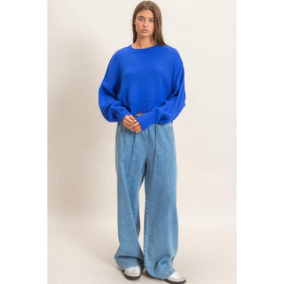 Ribbed Drop Shoulder Sweater