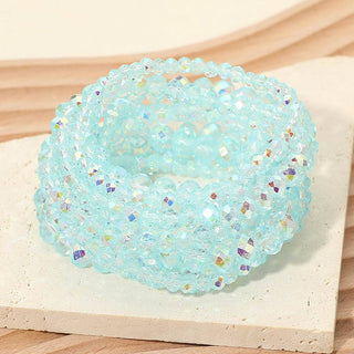 10PCS - Faceted Beaded Stretch Multi Layered Bracelets