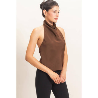Draped Halter Satin Top