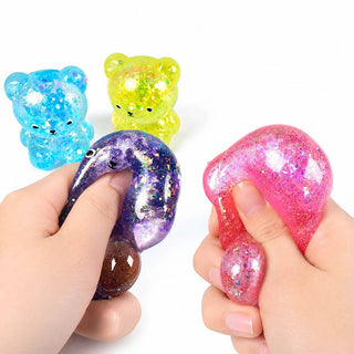 Glittered Teddy Bear Squeeze Squishy Stress Relief Toy