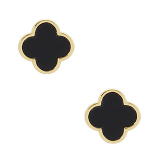 Gold Dipped Quatrefoil Stud Earrings