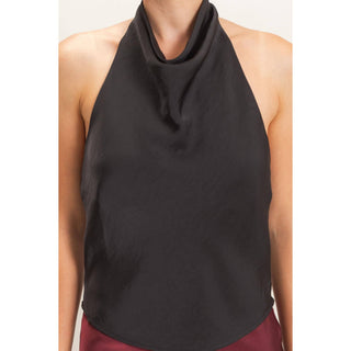 Draped Halter Satin Top