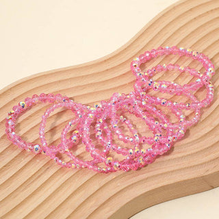 10PCS - Faceted Beaded Stretch Multi Layered Bracelets