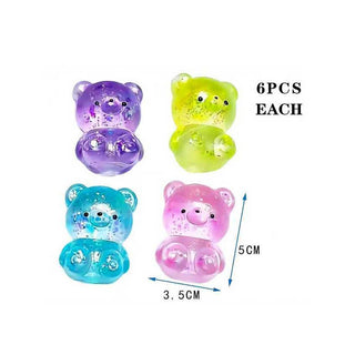 Glittered Teddy Bear Squeeze Squishy Stress Relief Toy