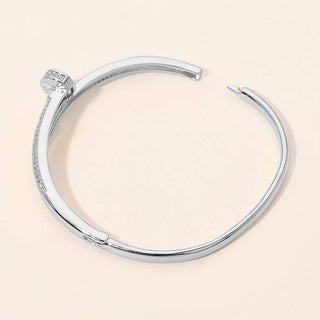CZ Pave Nail Hinged Bangle Bracelet