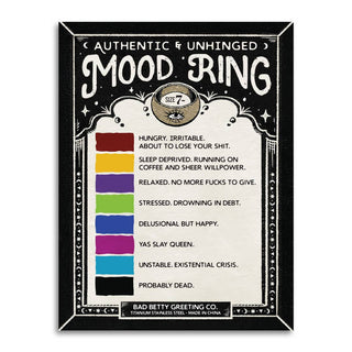 Authentic & Unhinged Color Changing Mood Ring - Funny Gift