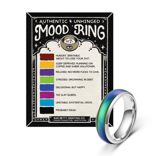 Authentic & Unhinged Color Changing Mood Ring - Funny Gift