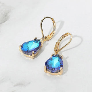 Teardrop Glass Stone Drop Dangle Earrings