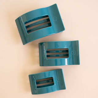 Teal With It | Medium | Flat Rectangle Hair Clip