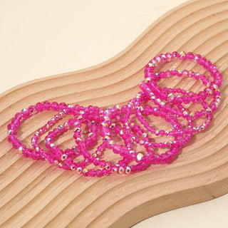 10PCS - Faceted Beaded Stretch Multi Layered Bracelets