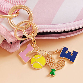 Tennis LOVE Initial Keychain Bag Charm