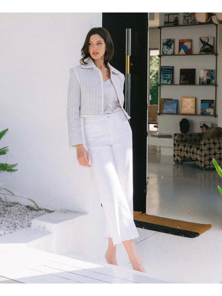 High Rise Crop Wide Leg Denim Jeans