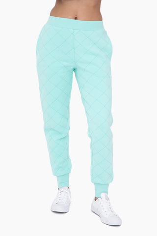 Quilted High Waist Joggers
