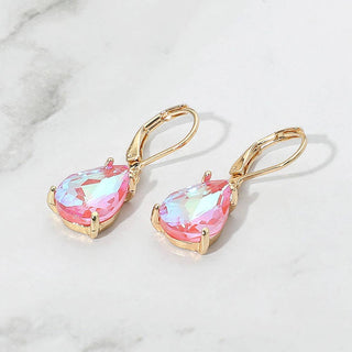 Teardrop Glass Stone Drop Dangle Earrings