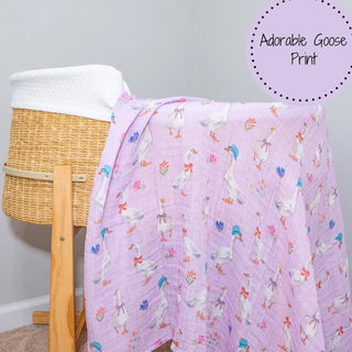 Cute Goose Baby Muslin Swaddle Blanket