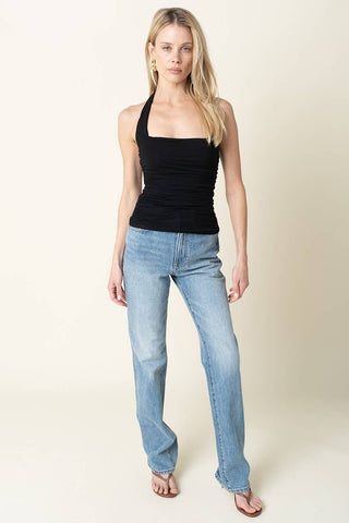 Camila Strapless Ruched Halter Top