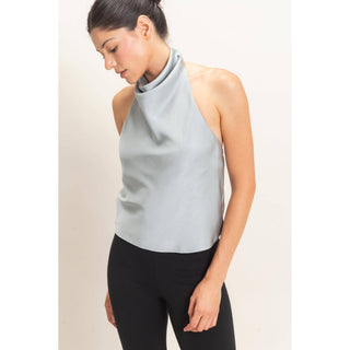 Draped Halter Satin Top
