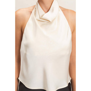 Draped Halter Satin Top