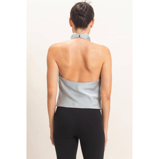 Draped Halter Satin Top