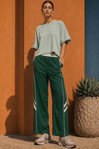 Wide Leg Track Pants W/ Piping Detail