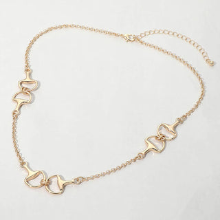 18K Gold Dipped Horsebit Link Chain Necklace