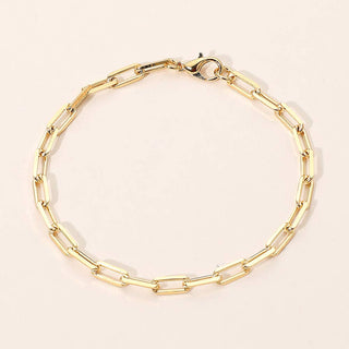 18K Gold Filled Paperclip Chain Bracelet