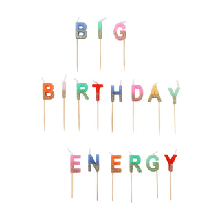 Big Birthday Energy Glitter Birthday Candles Set