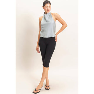 Draped Halter Satin Top