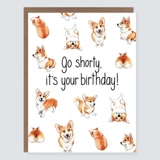 Go Shorty Corgi Dog Birthday Card
