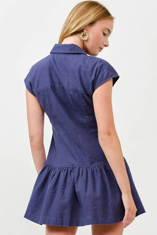 Linen Ruffle Mini Dress