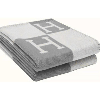 Monogram Pattern Reversible Throw Blanket