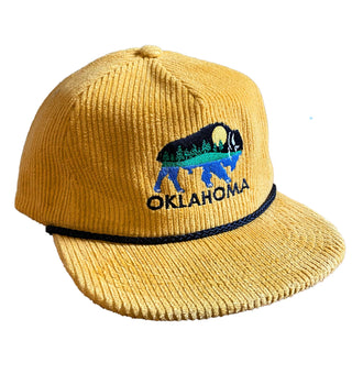Okla Bison Cord Grandpa Vintage Hat