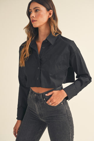Cropped Button Down Top